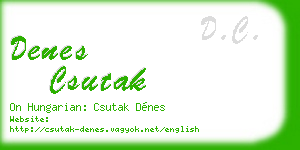 denes csutak business card